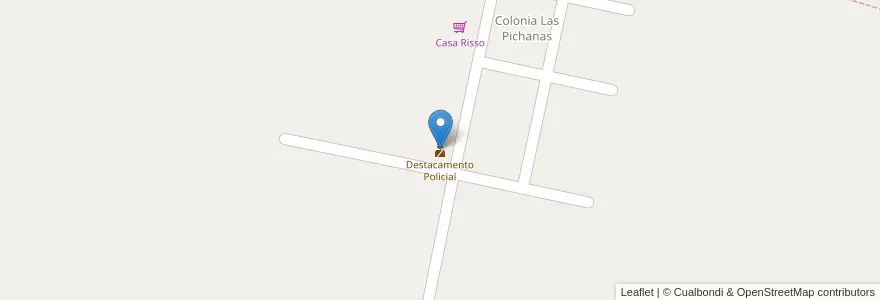 Mapa de ubicacion de Destacamento Policial en Arjantin, Córdoba, Departamento San Justo, Comuna De Colonia Las Pichanas, Pedanía Arroyito.