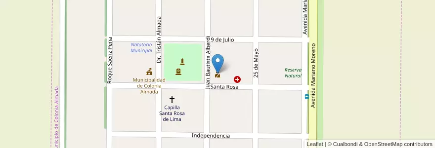 Mapa de ubicacion de Destacamento Policial en Argentinien, Provinz Córdoba, Departamento Tercero Arriba, Pedanía Capilla De Rodríguez, Municipio De Colonia Almada.