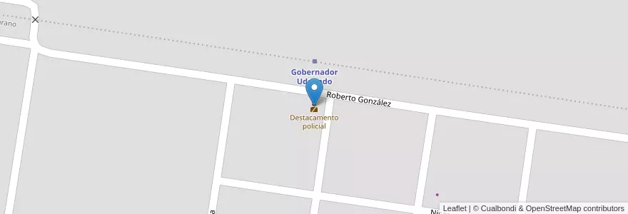 Mapa de ubicacion de Destacamento policial en Argentinië, Buenos Aires, Partido De Cañuelas, Gobernador Udaondo.