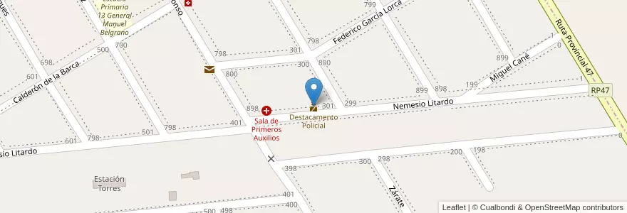 Mapa de ubicacion de Destacamento Policial en Argentina, Buenos Aires, Partido De Luján.