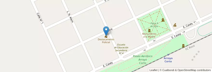 Mapa de ubicacion de Destacamento Policial en 阿根廷, 布宜诺斯艾利斯省, Partido De Saavedra.