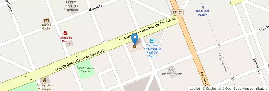 Mapa de ubicacion de Destacamento Policial en 아르헨티나, 칠레, Mendoza, Departamento San Rafael, Distrito Real Del Padre.
