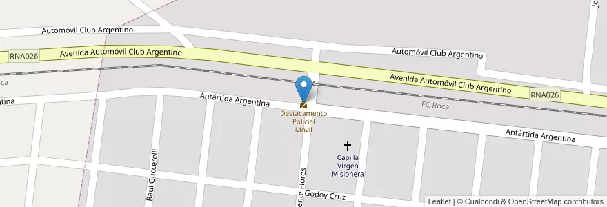 Mapa de ubicacion de Destacamento Policial Movil en الأرجنتين, ريو نيغرو, Departamento San Antonio, San Antonio Oeste.