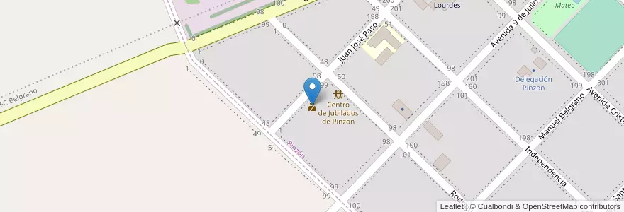 Mapa de ubicacion de Destacamento Policial Pinzon en アルゼンチン, ブエノスアイレス州, Partido De Pergamino, Pinzón.