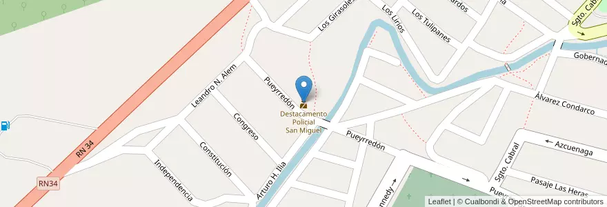 Mapa de ubicacion de Destacamento Policial San Miguel en آرژانتین, Jujuy, Departamento San Pedro, Municipio De San Pedro De Jujuy.