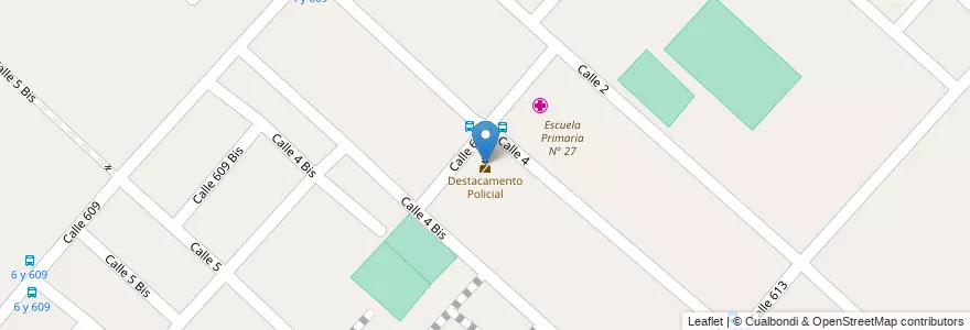 Mapa de ubicacion de Destacamento Policial, Villa Elvira en アルゼンチン, ブエノスアイレス州, Partido De La Plata, Villa Elvira.