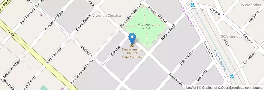 Mapa de ubicacion de Destacamento Policial Vista Hermosa en الأرجنتين, تشيلي, نيوكوين, Departamento Confluencia, Centenario.