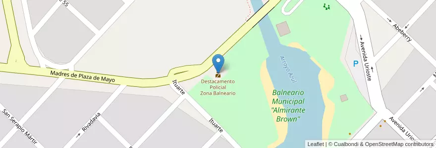 Mapa de ubicacion de Destacamento Policial Zona Balneario en الأرجنتين, بوينس آيرس, Partido De Azul.
