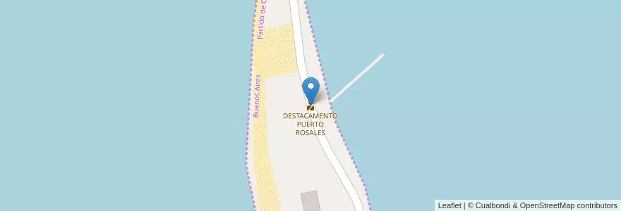 Mapa de ubicacion de DESTACAMENTO PUERTO ROSALES en Arjantin, Buenos Aires, Partido De Coronel De Marina Leonardo Rosales.