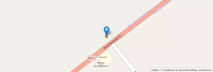 Mapa de ubicacion de Destacamento San Borjita en Argentinien, Corrientes, Departamento Ituzaingó.