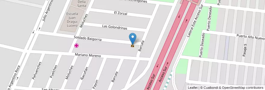 Mapa de ubicacion de Destacamento en الأرجنتين, تشيلي, Mendoza, Godoy Cruz, Distrito Las Tortugas.