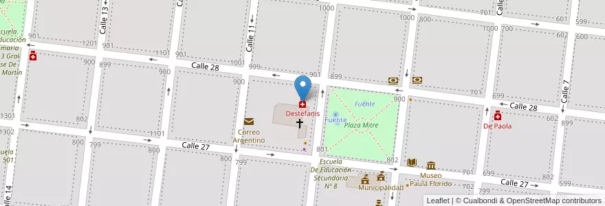 Mapa de ubicacion de Destefanis en Argentina, Buenos Aires, Partido De Veinticinco De Mayo, Veinticinco De Mayo.