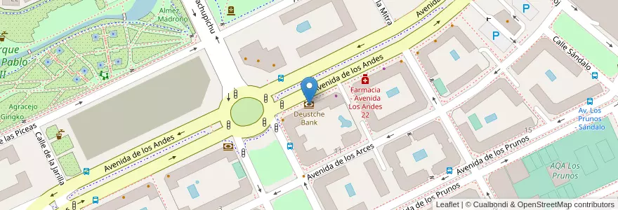 Mapa de ubicacion de Deustche Bank en スペイン, マドリード州, Comunidad De Madrid, Área Metropolitana De Madrid Y Corredor Del Henares, Madrid.