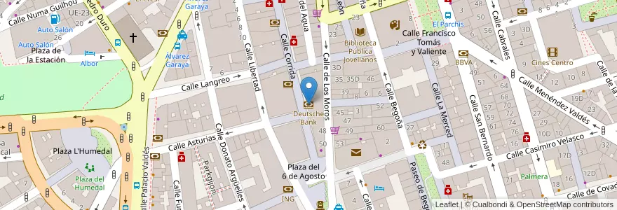 Mapa de ubicacion de Deutsche Bank en Espanha, Astúrias, Astúrias, Gijón/Xixón.