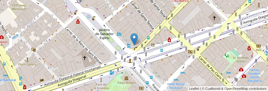 Mapa de ubicacion de Deutsche Bank en 스페인, Catalunya, Barcelona, Barcelonès, 바르셀로나.