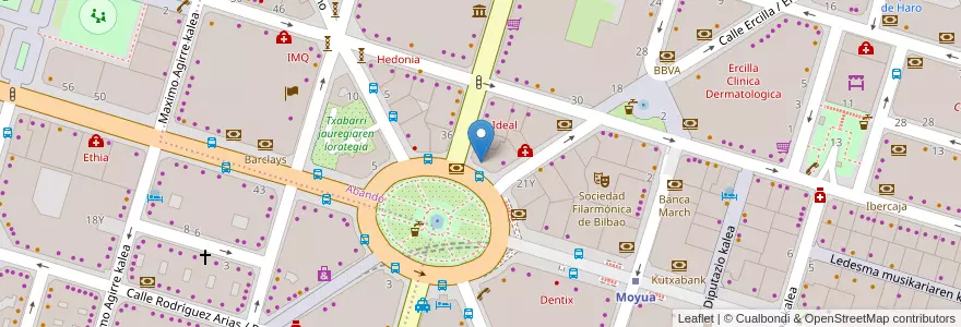 Mapa de ubicacion de Deutsche Bank en Испания, Страна Басков, Bizkaia, Bilboaldea, Бильбао.