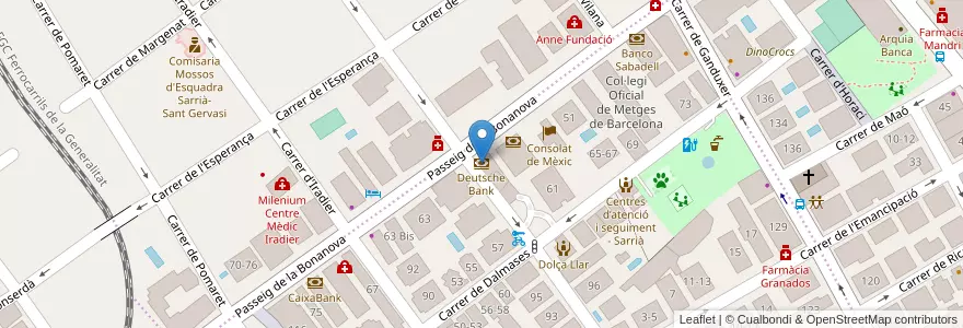 Mapa de ubicacion de Deutsche Bank en Spagna, Catalunya, Barcelona, Barcelonès, Barcelona.