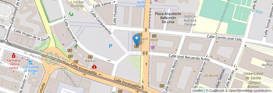 Mapa de ubicacion de Deutsche Bank en 西班牙, 安达鲁西亚, Sevilla, Sevilla.
