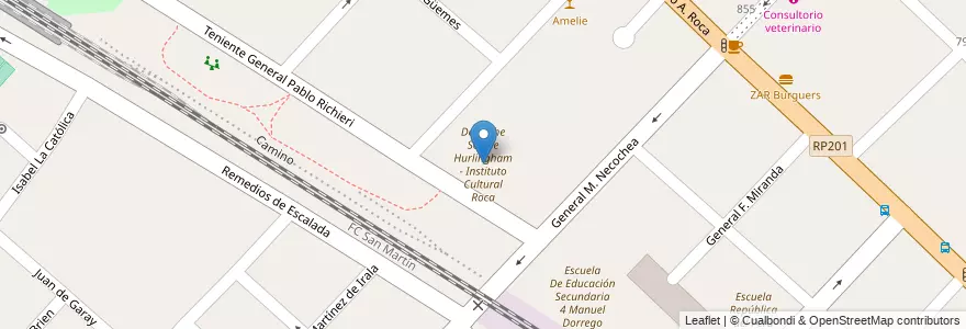 Mapa de ubicacion de Deutsche Schule Hurlingham - Instituto Cultural Roca en Arjantin, Buenos Aires, Partido De Hurlingham, Hurlingham.