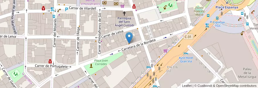 Mapa de ubicacion de Devil's Kitchen en إسبانيا, كتالونيا, برشلونة, بارسلونس, Barcelona.