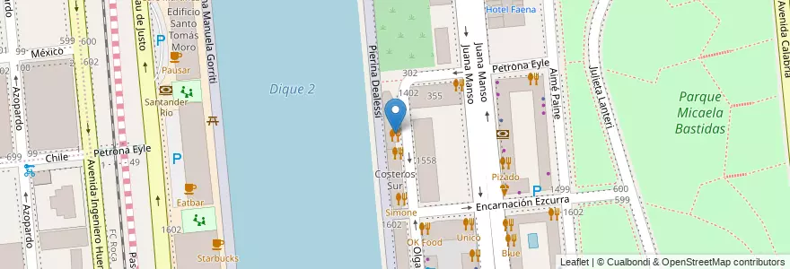 Mapa de ubicacion de DF Mexican Grill, Puerto Madero en الأرجنتين, Ciudad Autónoma De Buenos Aires, Comuna 1, Buenos Aires.