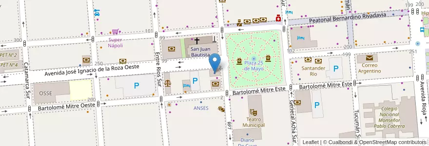 Mapa de ubicacion de DGI - AFIP en 阿根廷, San Juan, 智利, Capital.
