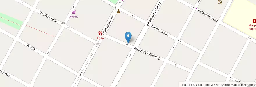 Mapa de ubicacion de DGR-ATM en Arjantin, Şili, Mendoza, Departamento Rivadavia, Distrito Ciudad De Rivadavia.