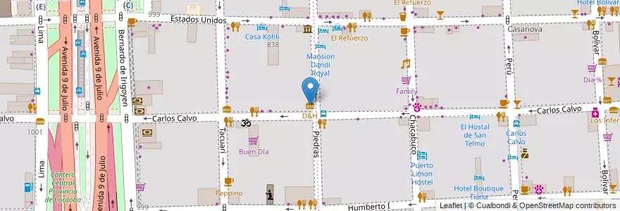 Mapa de ubicacion de D&H, Constitucion en Argentinië, Ciudad Autónoma De Buenos Aires, Comuna 1, Buenos Aires.