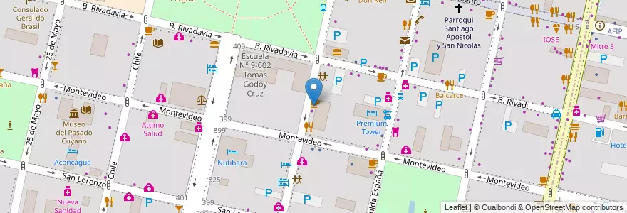 Mapa de ubicacion de DHL en آرژانتین, شیلی, Mendoza, Departamento Capital, Sección 2ª Barrio Cívico, Ciudad De Mendoza.