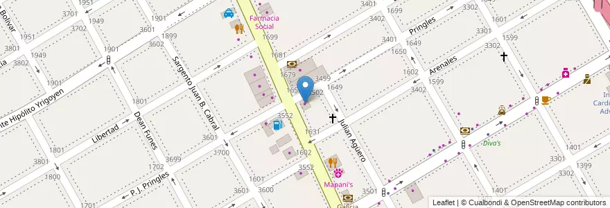 Mapa de ubicacion de Di Franco Tire Center en Arjantin, Buenos Aires, Partido De Vicente López, Vicente López.