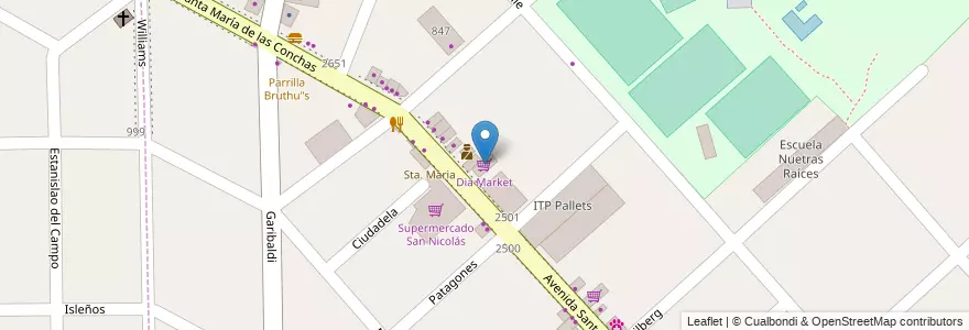 Mapa de ubicacion de Dia Market en Argentina, Buenos Aires, Partido De Tigre, Tigre.
