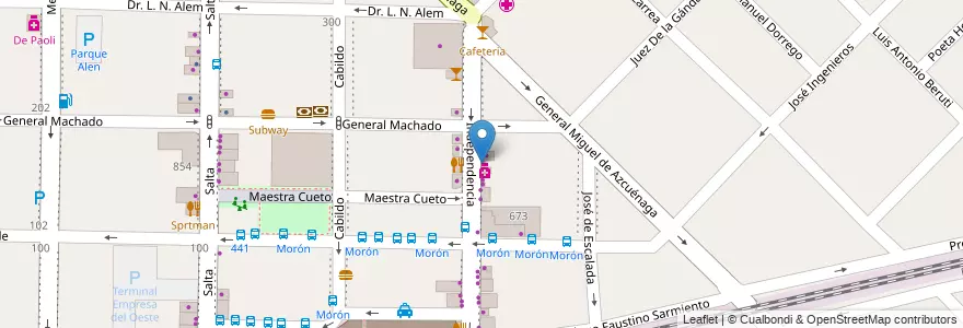 Mapa de ubicacion de Dia Market en Argentina, Provincia Di Buenos Aires, Partido De Morón, Morón.