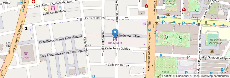 Mapa de ubicacion de DIA Market en Espanha, Andaluzia, Almeria, Almeria.