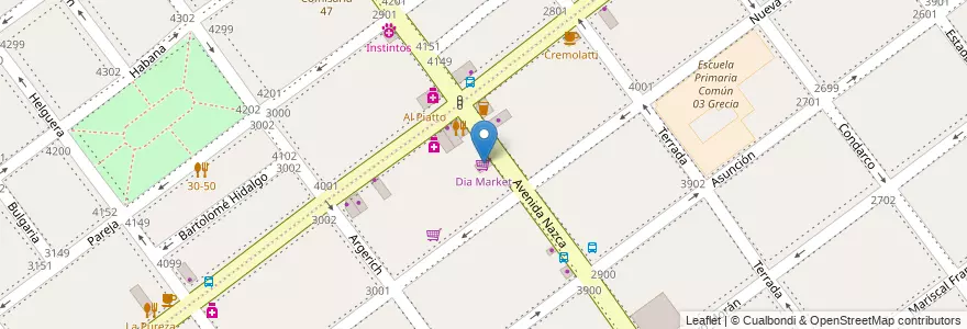 Mapa de ubicacion de Dia Market, Agronomia en アルゼンチン, Ciudad Autónoma De Buenos Aires, ブエノスアイレス, Comuna 15.