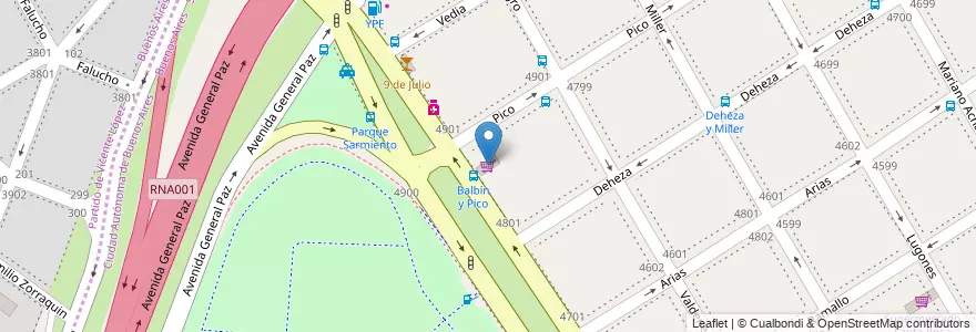 Mapa de ubicacion de Dia % Market, Saavedra en Argentinië, Ciudad Autónoma De Buenos Aires, Comuna 12, Partido De Vicente López, Buenos Aires, Vicente López.
