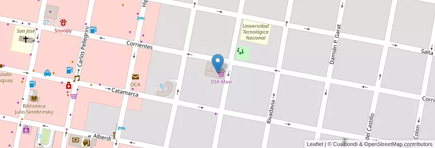 Mapa de ubicacion de DIA Maxi en Argentina, Entre Ríos Province, Departamento Concordia, Distrito Suburbios, Concordia, Concordia.