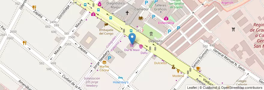 Mapa de ubicacion de Dia % Maxi, Palermo en アルゼンチン, Ciudad Autónoma De Buenos Aires, ブエノスアイレス, Comuna 14.
