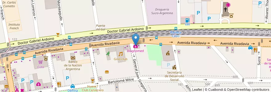Mapa de ubicacion de Diagnomed en الأرجنتين, بوينس آيرس, Partido De La Matanza, Ramos Mejía.