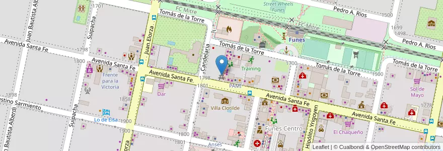 Mapa de ubicacion de Diagnos en آرژانتین, سانتافه, Departamento Rosario, Municipio De Funes, Funes.