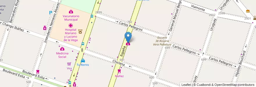 Mapa de ubicacion de Diagnóstico por Imágenes Bacci en Argentine, Province De Buenos Aires, Partido De Moreno, Moreno.