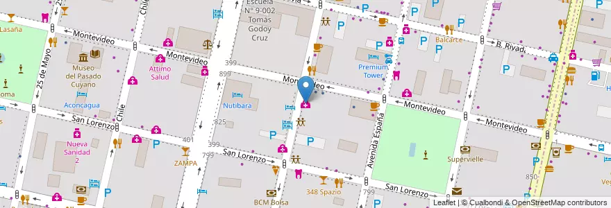 Mapa de ubicacion de Diagnóstico por Resonancia en Arjantin, Şili, Mendoza, Departamento Capital, Sección 2ª Barrio Cívico, Ciudad De Mendoza.