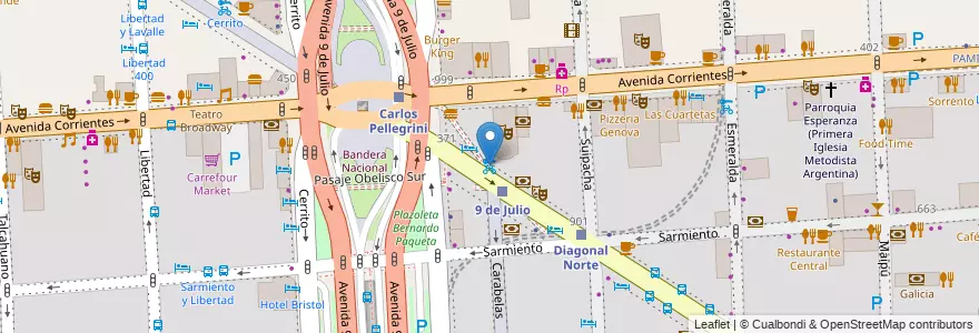 Mapa de ubicacion de Diagonal Norte, San Nicolas en Arjantin, Ciudad Autónoma De Buenos Aires, Comuna 1, Buenos Aires.