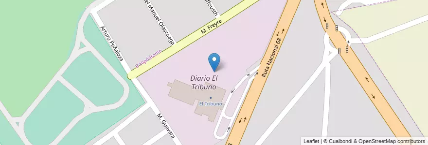 Mapa de ubicacion de Diario El Tribuno en アルゼンチン, サルタ州, Capital, Municipio De Salta, Salta.