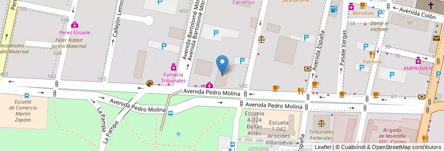 Mapa de ubicacion de Diario UNO (Oficinas) en Argentina, Chile, Mendoza, Departamento Capital, Sección 2ª Barrio Cívico, Ciudad De Mendoza.