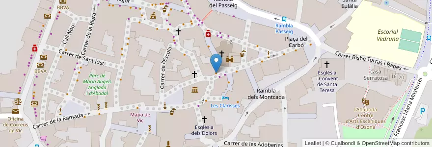 Mapa de ubicacion de Dickens en Espanha, Catalunha, Barcelona, Osona, Vic.