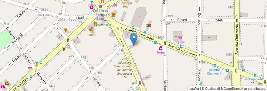 Mapa de ubicacion de Diesel Uriquiza, Parque Chas en آرژانتین, Ciudad Autónoma De Buenos Aires, Buenos Aires, Comuna 15.