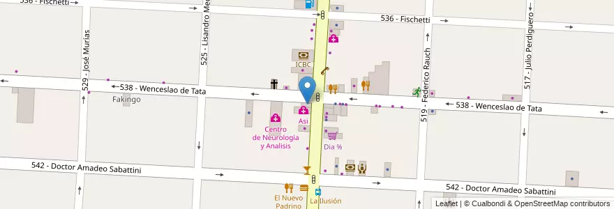 Mapa de ubicacion de Dieteca en アルゼンチン, ブエノスアイレス州, Partido De Tres De Febrero, Caseros.