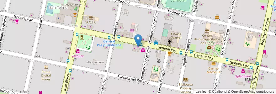 Mapa de ubicacion de Dietética Tienda Natural en Аргентина, Санта-Фе, Departamento Rosario, Municipio De Funes, Funes.