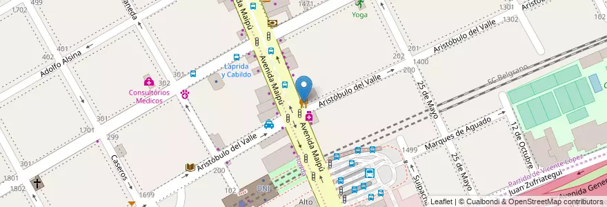 Mapa de ubicacion de Dieteticas Tomy en Arjantin, Buenos Aires, Partido De Vicente López, Vicente López.