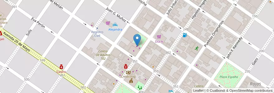 Mapa de ubicacion de Digital Sound en アルゼンチン, ブエノスアイレス州, Partido De Rojas, Rojas.